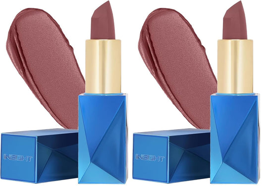 INSIGHT Professional Ultra Smooth Lipstick - Adventure | Weightless Formula | Intense Color Payoff | Non-Sticky, Moisturizing | Enriched with Rice Bran Butter & Vitamin E - 3.8g (Pack of 2)