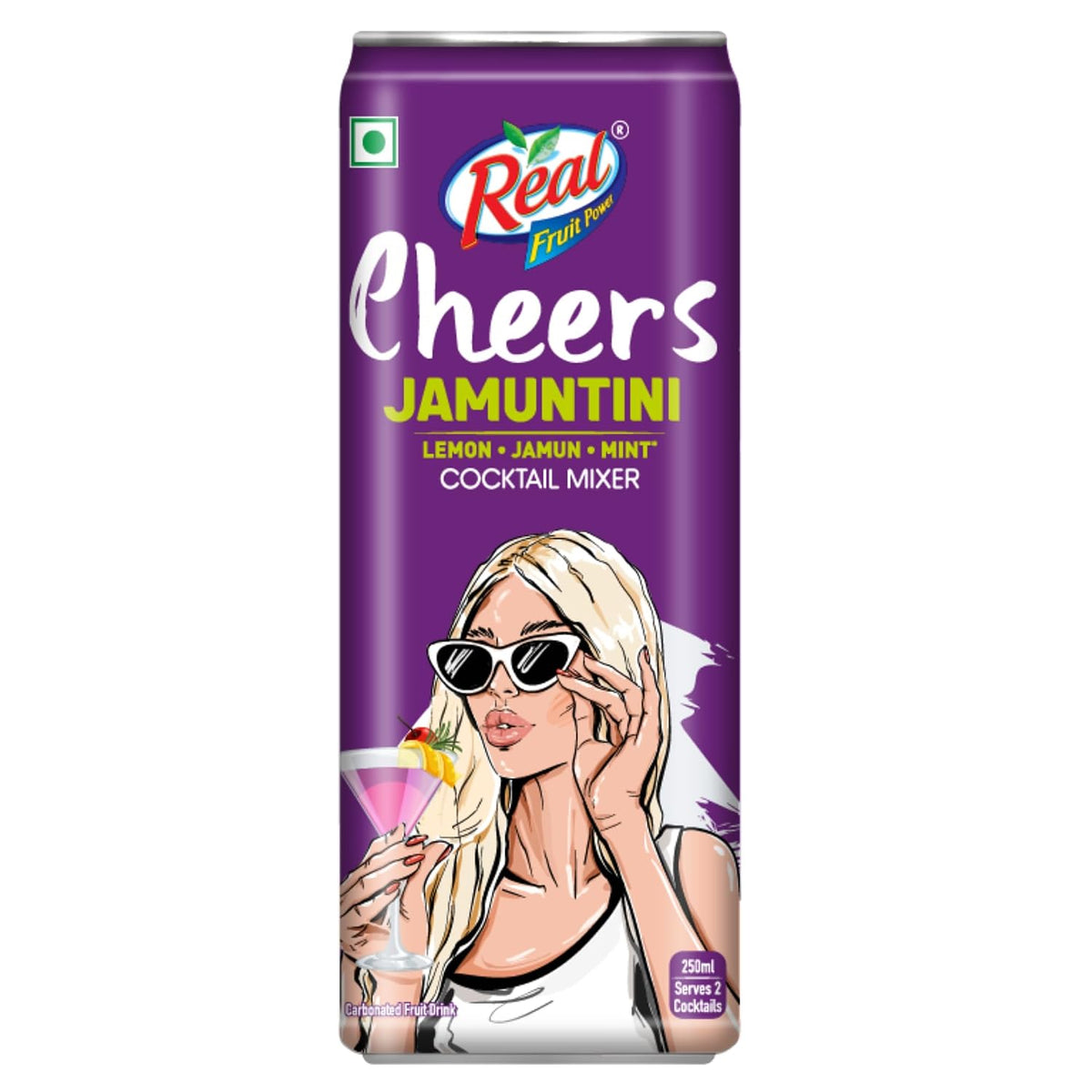 Dabur Real Cheers Jamuntini - 250ml | Premium Cocktail Mixer with extract of real tangy Jamuns | Bursting and Rich Flavour | Ideal for House Parties, Bars & Gifting
