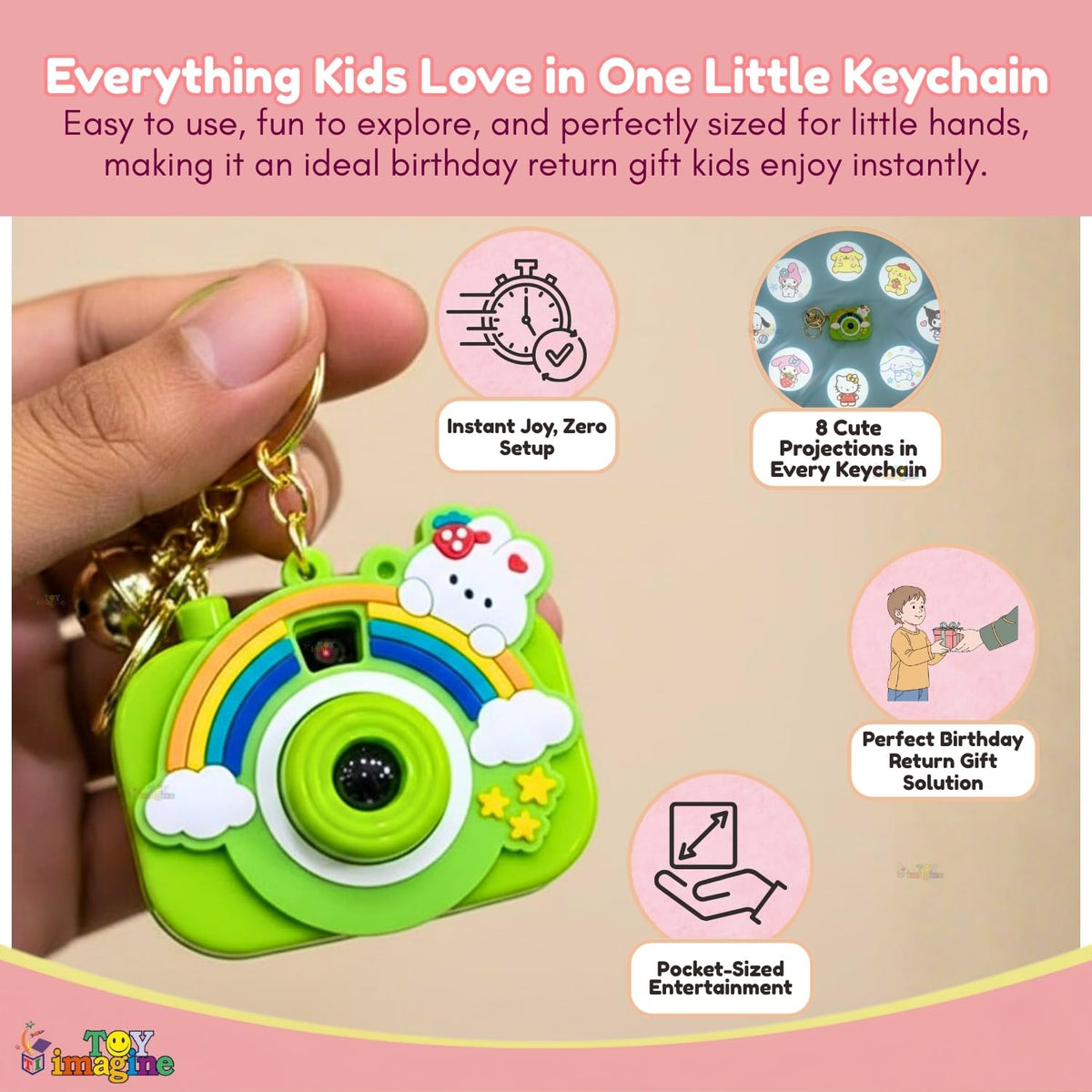 Toy Imagine Cartoon Projection Camera Keychain