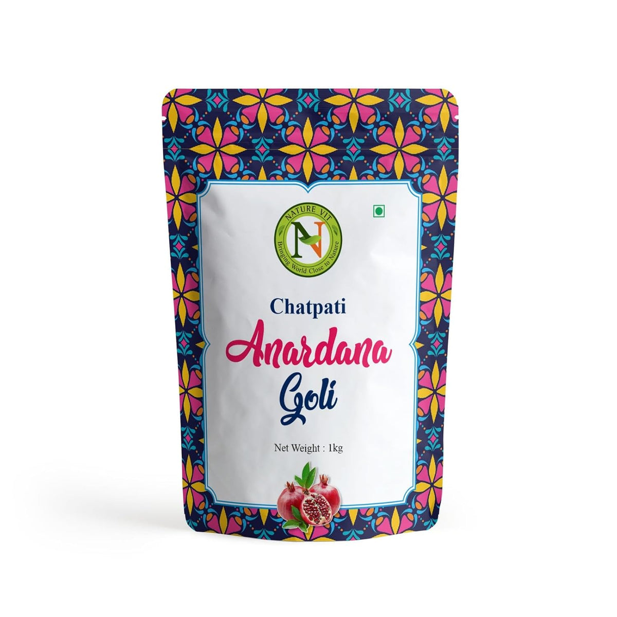 NatureVit Anardana Goli 1 Kg | Tangy & Sweet Digestive Candy | Anardana Pachak Goli | Natural Mouth Freshener | Relieves Acidity & Boosts Digestion