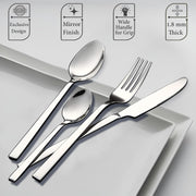 Parage Fantasy Stainless Steel Cutlery Set - Set of 25 (Contains: 6 Table Spoons, 6 Tea Spoons, 6 Forks, 6 Knives, 1 Stand), Spoon Set, Cutlery Set for Dining Table Stylish, Silver