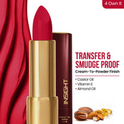 INSIGHT Cosmetics Blur Rouge Lipstick – Long Lasting | Matte Finish | Non-Transfer | Lightweight & Non-Sticky | One-Swipe Pigment (Own It) – 4.2g