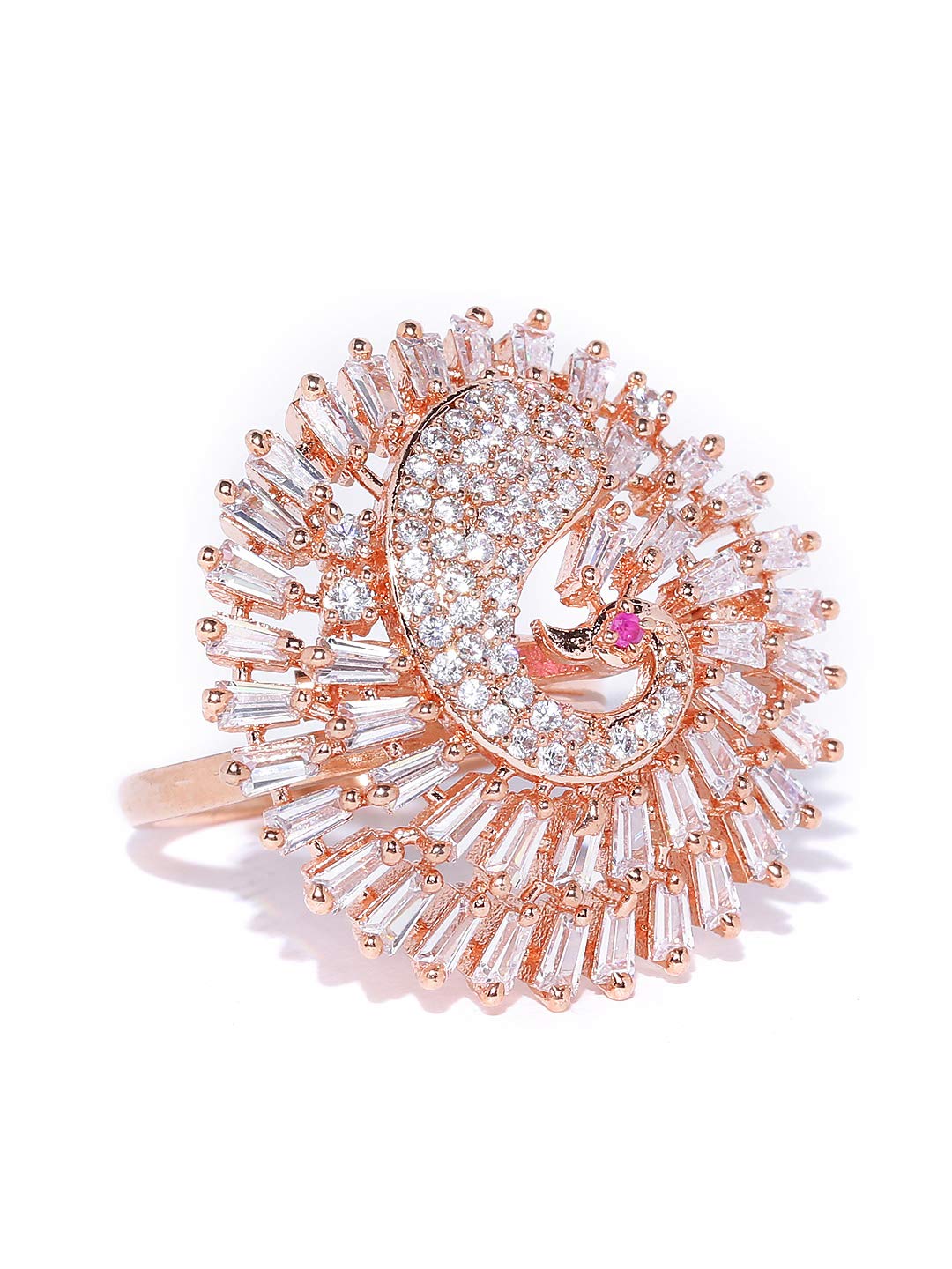 Priyaasi Gold Plated Ring with American Diamond for Women, Girls