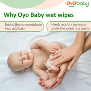 OYO BABY Pure Water Baby Wipes 98% - Gentle and Refreshing Wet Wipes for Your Newborn pack of 3x72 Pcs with Lid