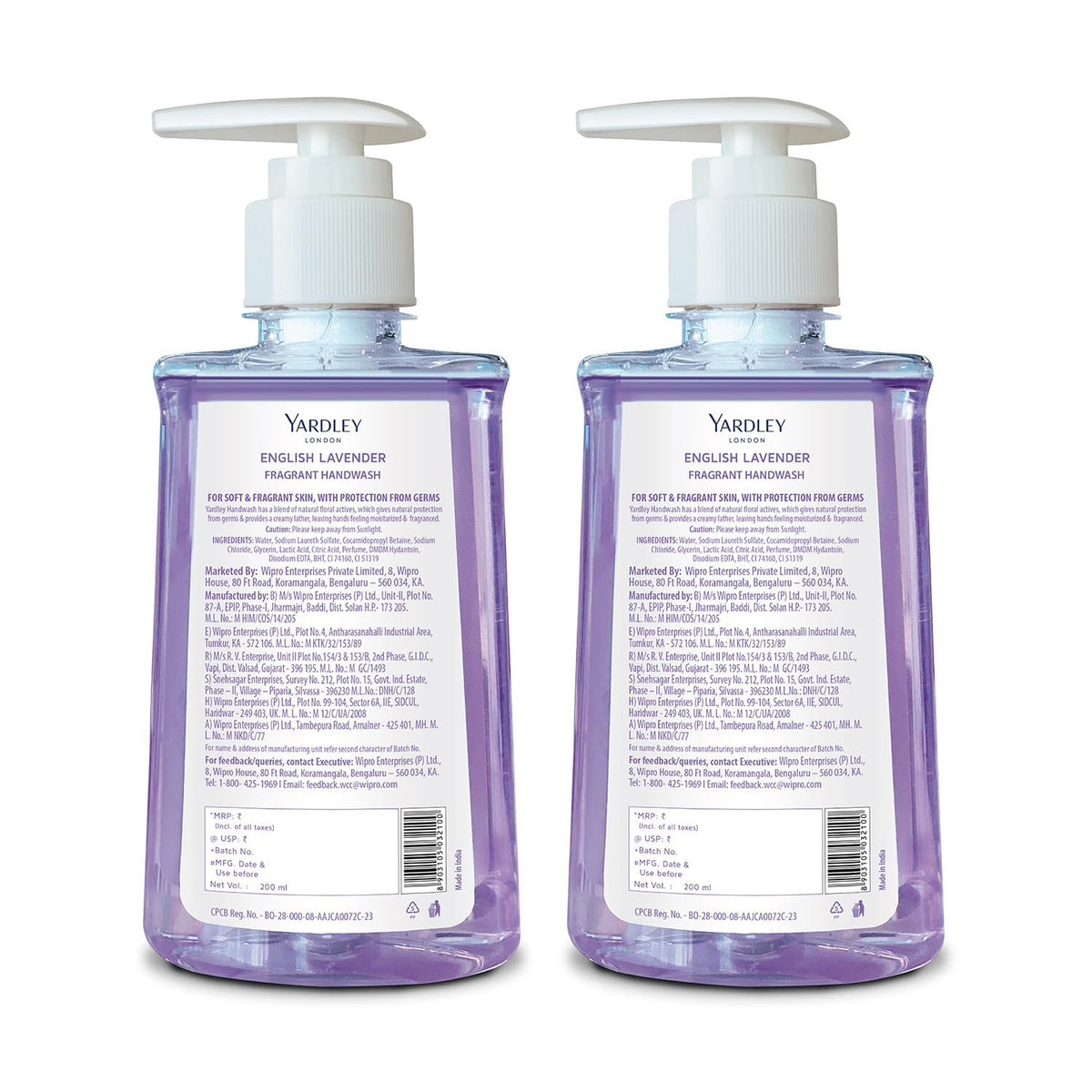 Yardley London English Lavender Fragrant Handwash 200ml+200ml