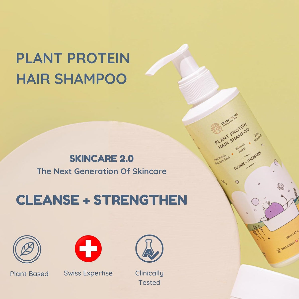 Little Rituals Plant Protein Hair Tear Free Baby Shampoo | Biotin | Chlorine & Hard Water Protection | Urban Dust & Pollution Defense | Natural Shine & Strong Hair for Babies & Kids | Natural & Plant Based | MADE SAFE | pH Balanced | 200ml