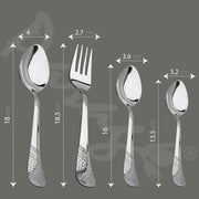 Parage 24 Pieces Stainless Steel Cutlery Set, Premium Cutlery for Home & Kitchen, Luxury Dining Tableware Gift for House Warming (6 Pieces Each Table Spoons, Table Forks, Dinner Spoons & Tea Spoons)