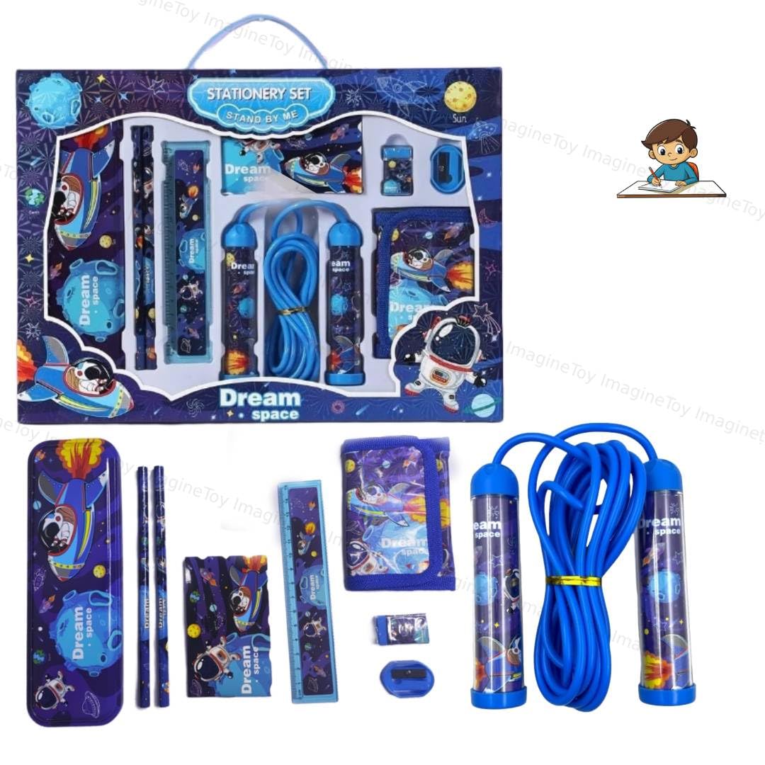 Toy Imagine Stationery for Kids Best Return Birthday Gift for Boys Girls Educational Learning Stationery kit Set for Kid (9 Space Set)