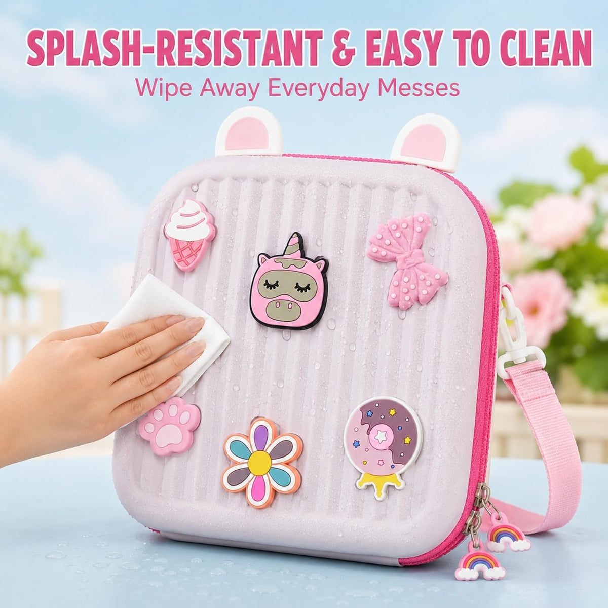 Toy Imagine Kids Silicone 3D Cartoon Backpack for Boys & Girls Waterproof Lightweight School Bag with Cute Badges & Adjustable Straps Preschool, Kindergarten & Travel Bag for Kids 2–10 Years, Pink