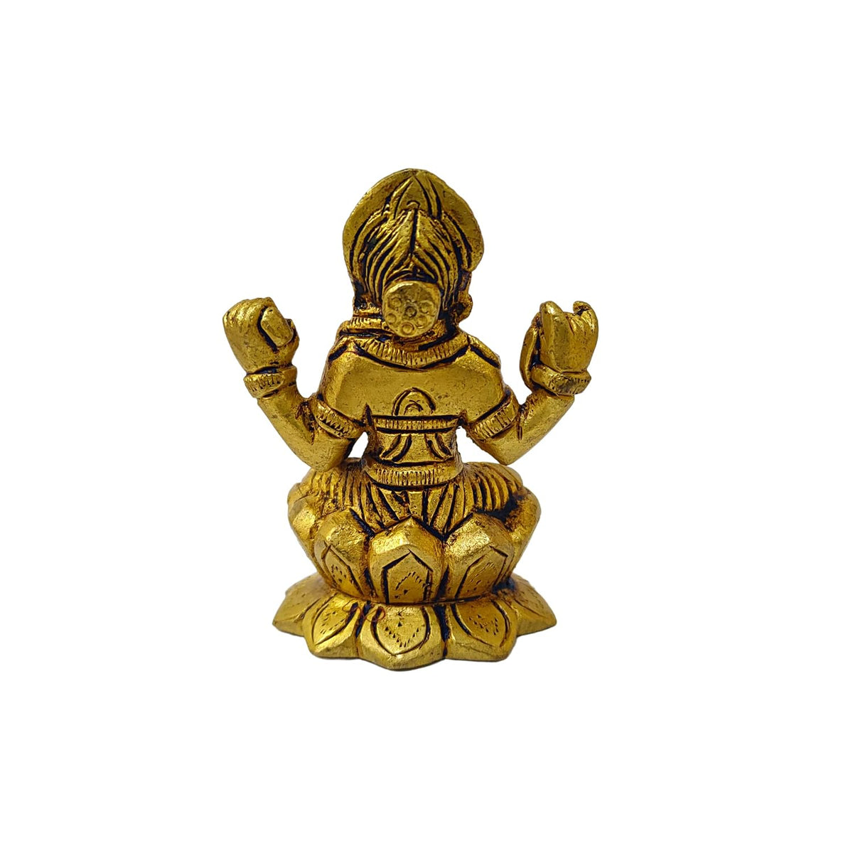 Aalayam Selveer Balambigai Statue Mini| Bala Tripura Sundari Idol Mini | Mini Balambika Idol Brass 7.5 cm Height Brass Gold Colour 1 Piece