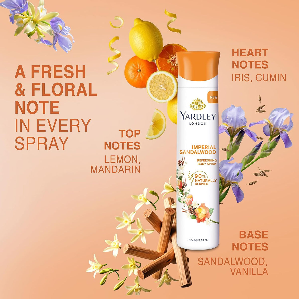 Yardley London Imperial Sandalwood Perfumed Deo For Women, 150ml