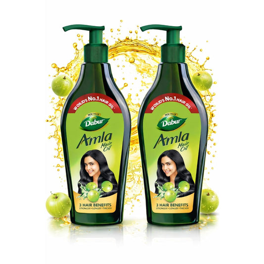 Dabur Amla Hair Oil - 1100ml (550ml x 2) | For Strong, Long and Thick hair | Nourishes Scalp | Controls Hair Fall, Strengthens Hair & Promotes Hair Growth
