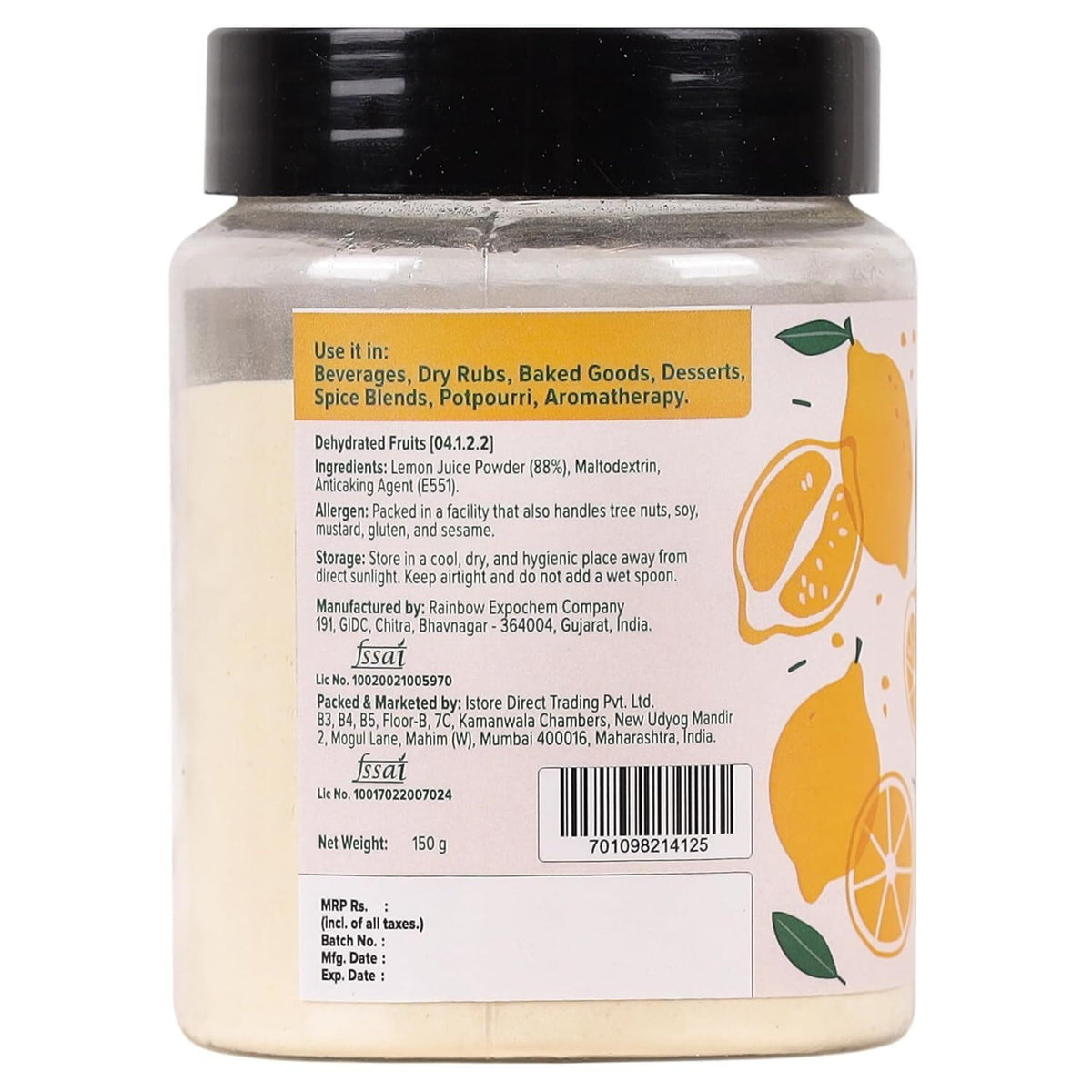 Urban Platter Dehydrated Lemon Powder, 150g