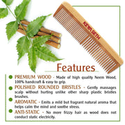 Keya Seth Aromatherapy, Organic Neem Wooden Comb II Massages Scalp, Stimulates Hair Growth, Removes Dandruff