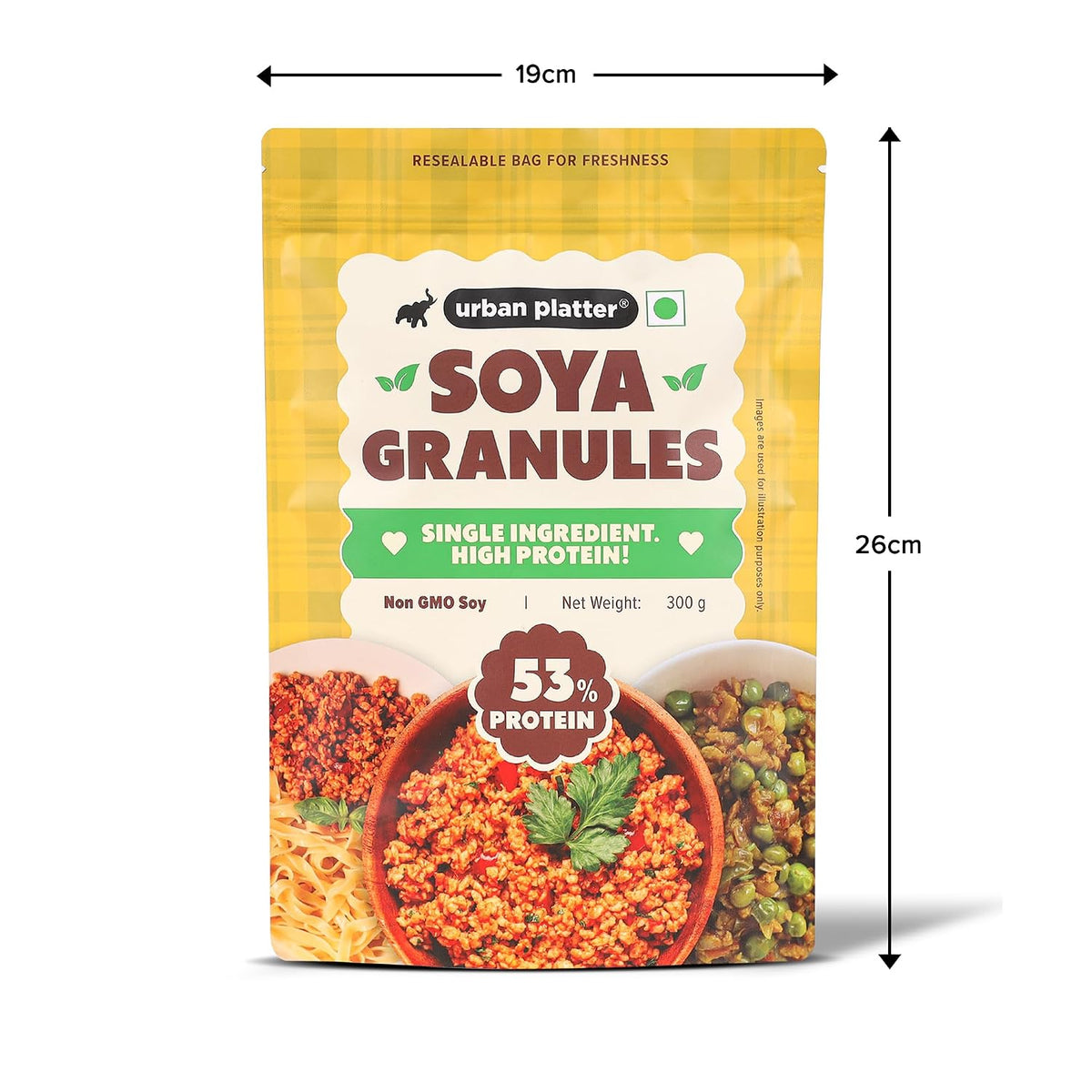 Urban Platter Soya Granules, 300g (53% Plant Protein | Made from Defatted Soy Flour | Fiber Rich Soya Mince)