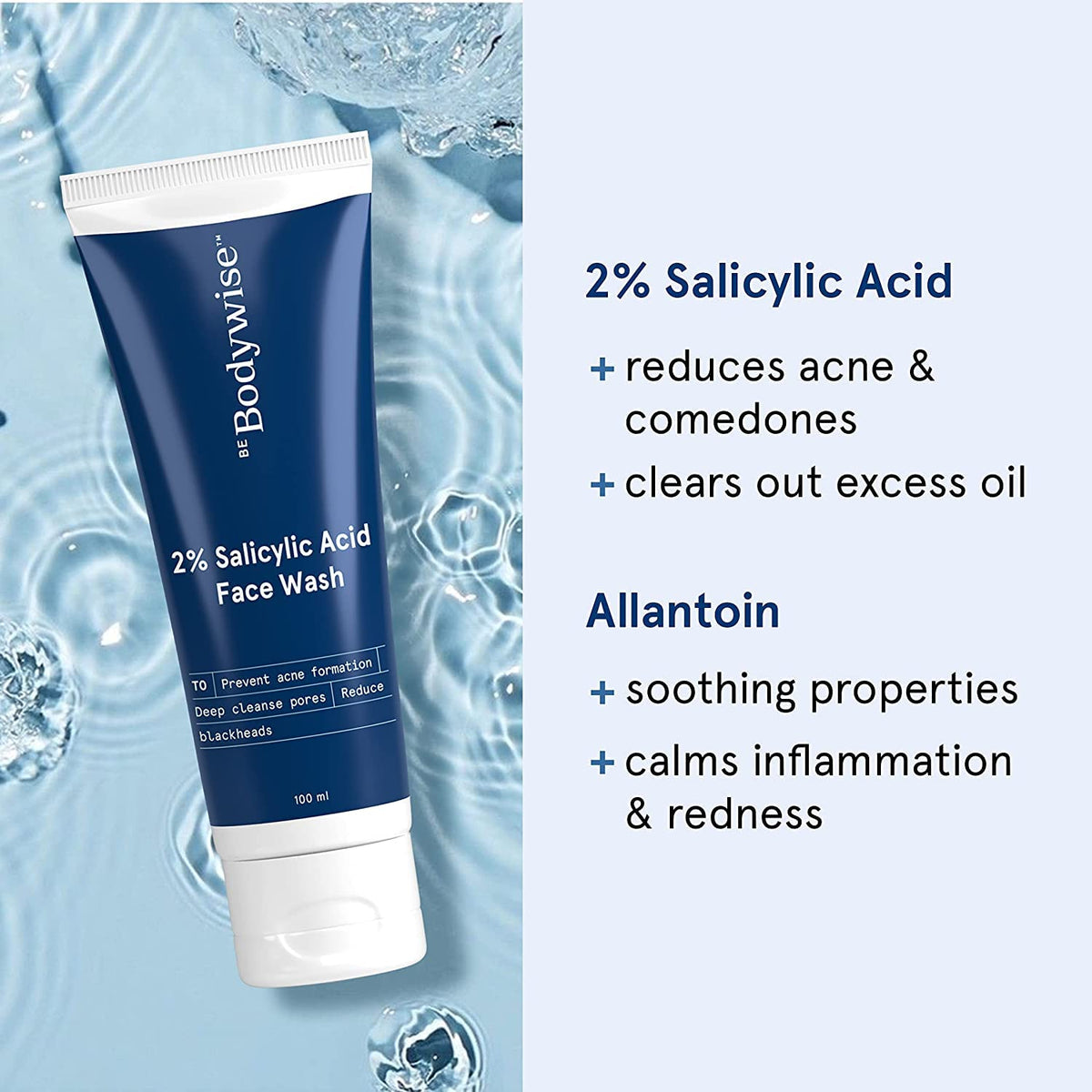 Be Bodywise 1% Salicylic Acid Body Wash & 2% Salicylic Acid Face Wash | With Allantoin & Chamomile Extract | Deep Cleanses Skin & Prevents Acne | Paraben & SLS Free | 350ml