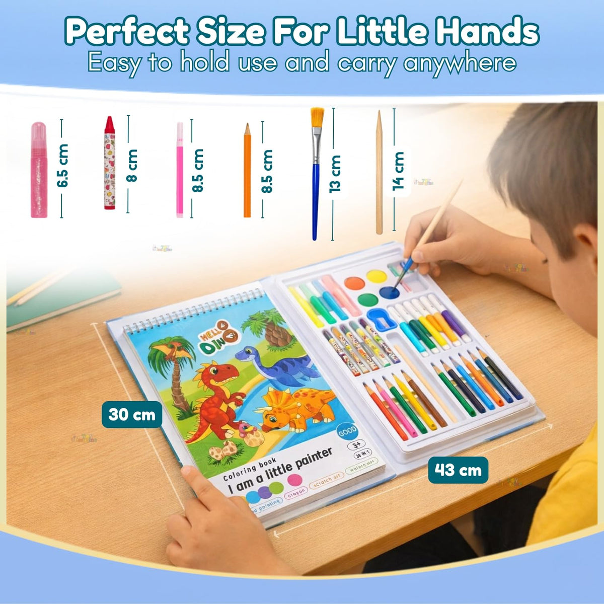 Toy Imagine Coloring Book Art Kit for Kids 6-12 with Crayons & Pencils