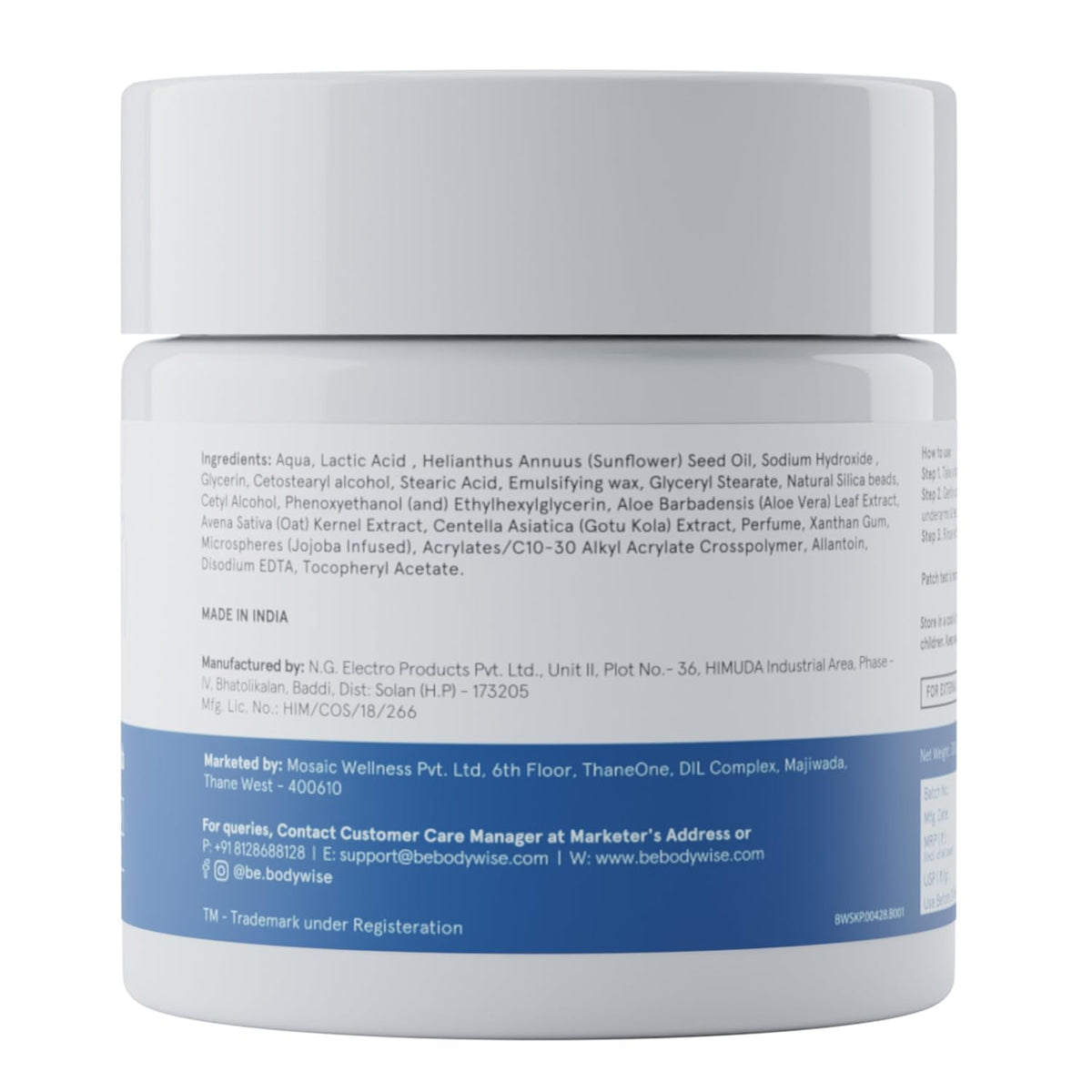 Be Bodywise 10% De Tan Lactic AHA Exfoliating Body Scrub For Tan Removal & Soft-Smooth Skin | For Women | De-Tan Bathing Scrub with Centella Water & Aloe Vera, Removes Dirt & Dead Skin from Neck, Knees, Elbows & Arms | 300g
