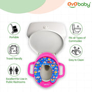 OYO BABY Cushioned Baby Potty Training Seat | Portable Toilet Seat for Child 1 + Years | Soft & Comfortable Potty Seat with Handles | Easy to Clean | Toddler Toilet Seat