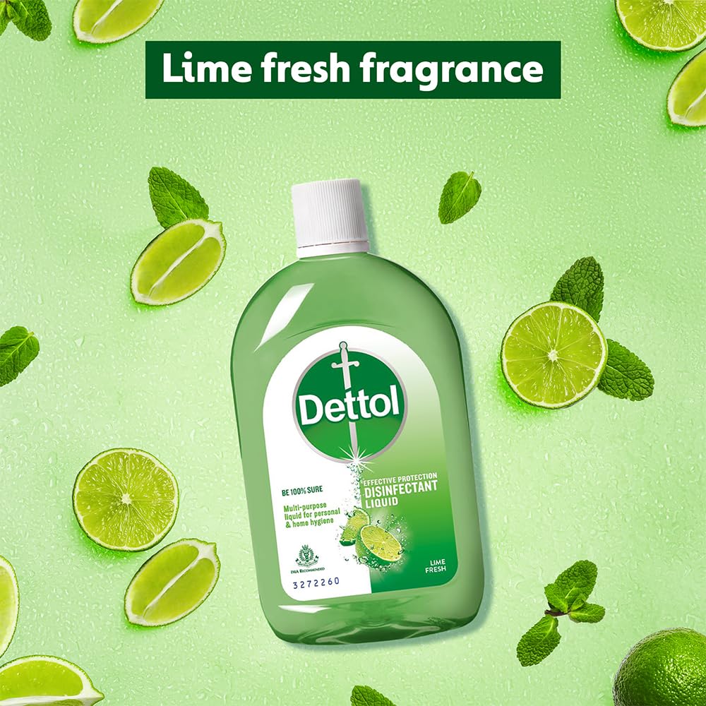 Dettol Liquid Disinfectant for Floor Cleaner, Surface Disinfection, Personal Hygiene (Lime Fresh, 550ml) (Pack of 2)
