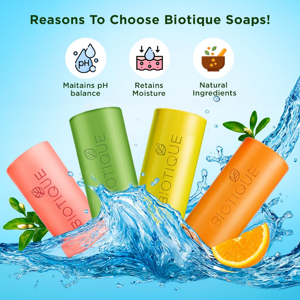 BIOTIQUE Bathing Celebration Pack With 5 Unique, Refreshing & Nourishing Soap (5 x 150 g)