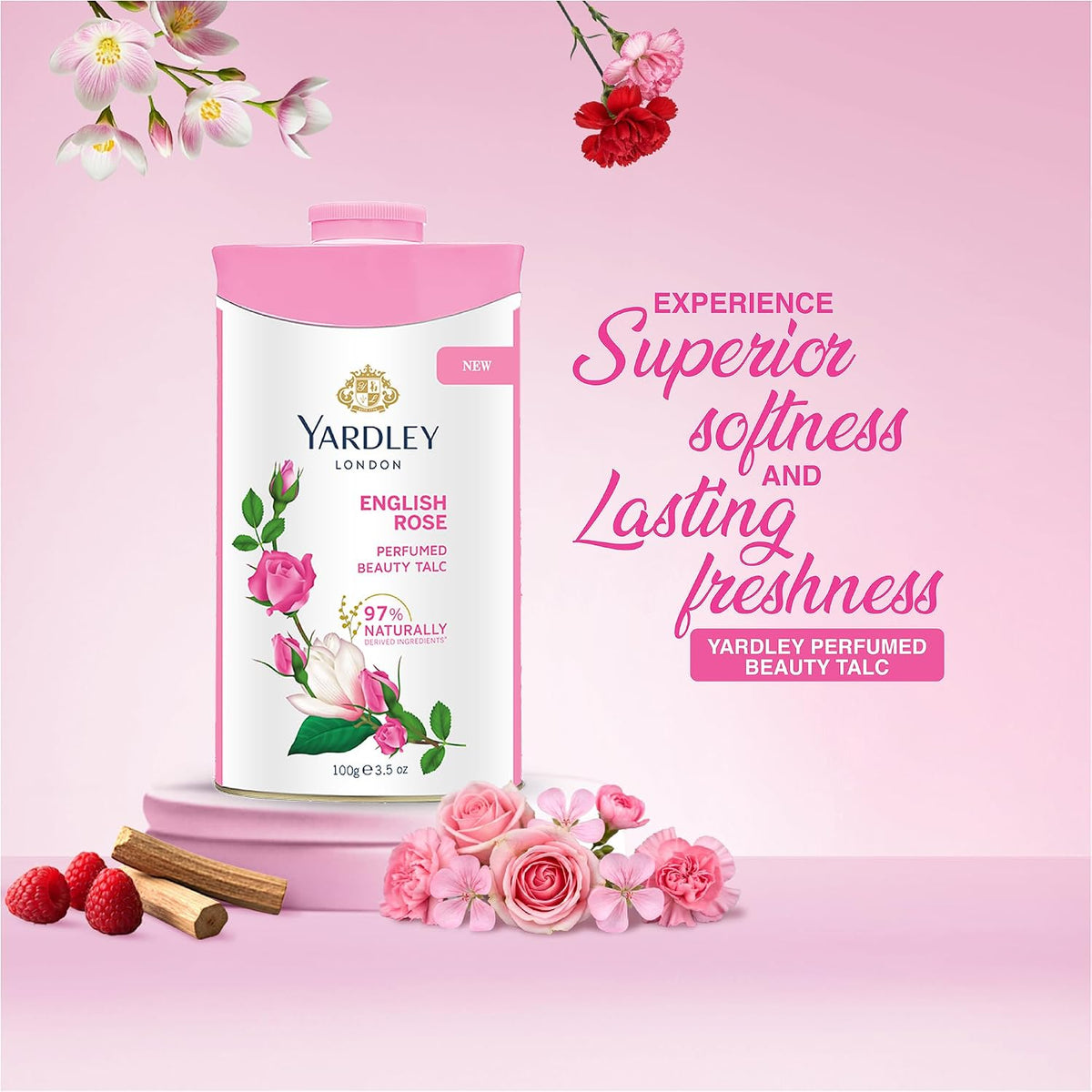 Yardley London English Rose Perfumed Beauty Talc | For Fragrant Glow|100g