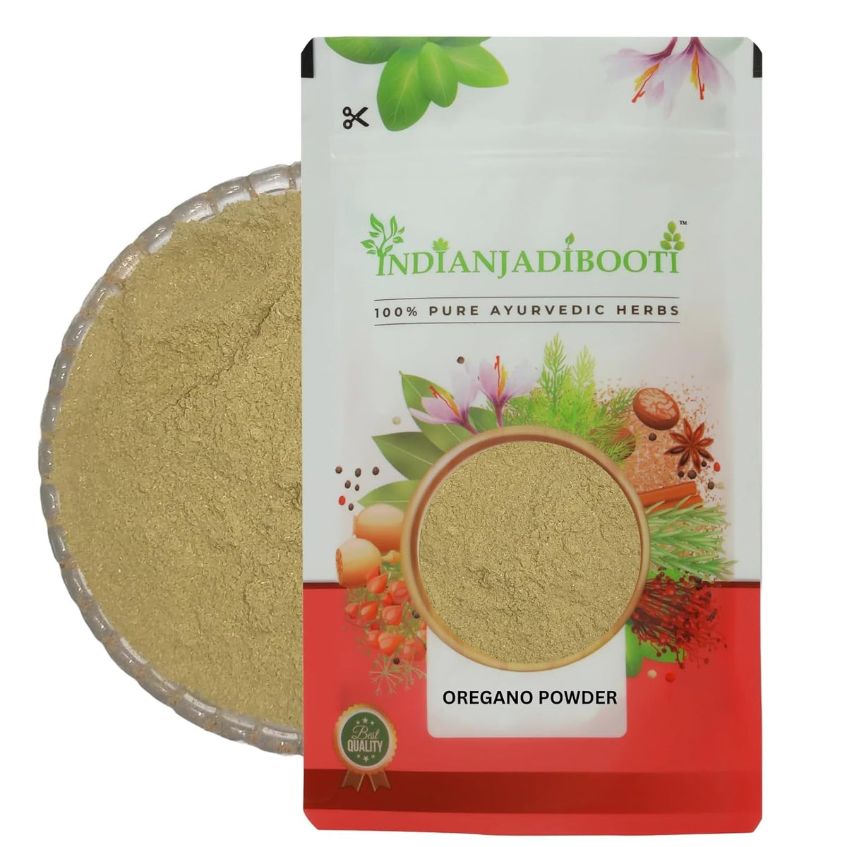 IndianJadiBooti Pure Oregano Leaves Powder (Origanum Vulgare) | Premium Aromatic Seasoning for Gourmet Culinary Excellence, Pizzas & Authentic Mediterranean Flavors (100 Grams)