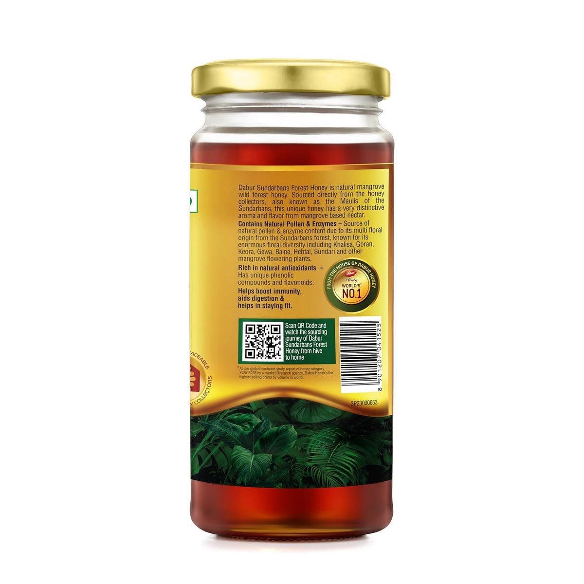 Dabur Sundarban Honey - 500g | Forest Honey | Naturally Rich in Antioxidants | Raw & Unprocessed | Pure | From Dense Mangrove Forest | Aids Digestion | Natural Immunity Booster
