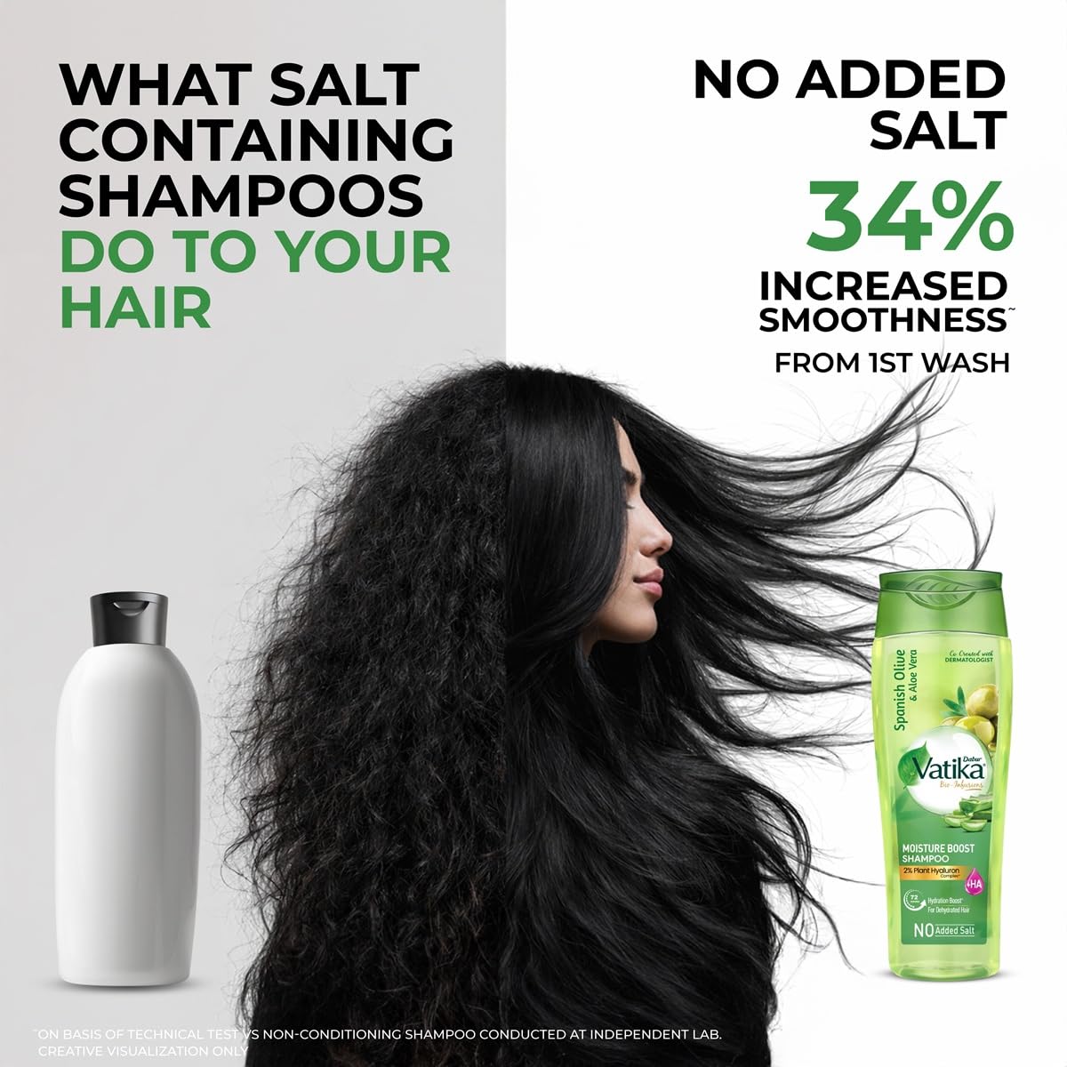 Dabur Vatika Bio-Infusions Moisture Boost Shampoo | Spanish Olive & Aloe Vera | 2% Plant Hyaluron + Hyaluronic Acid | 72 Hrs Hydration Boost | Deep Moisture & Natural Shine | No Added Salt | For Dry & Dehydrated Hair