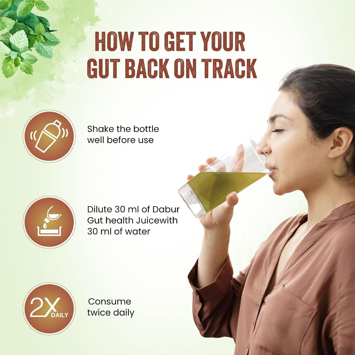 Dabur Gut Health Juice - 1L | 100% Natural & Ayurvedic | All in one Digestive-Care Solution | No Artificial Colors, Flavours & Sugars | Improves Gut Health