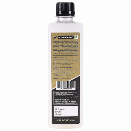 Urban Platter Virgin Coconut Oil, 500ml/17oz [All Natural, Cold-Pressed and Pure]