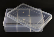 NMII Multipurpose Plastic Storage Box with Partitions | Transparent Organizer with Secure Lid | Ideal for Stationery, Craft Supplies, Tools, and Jewellery, Accessories | Lightweight-(6 Partitions)