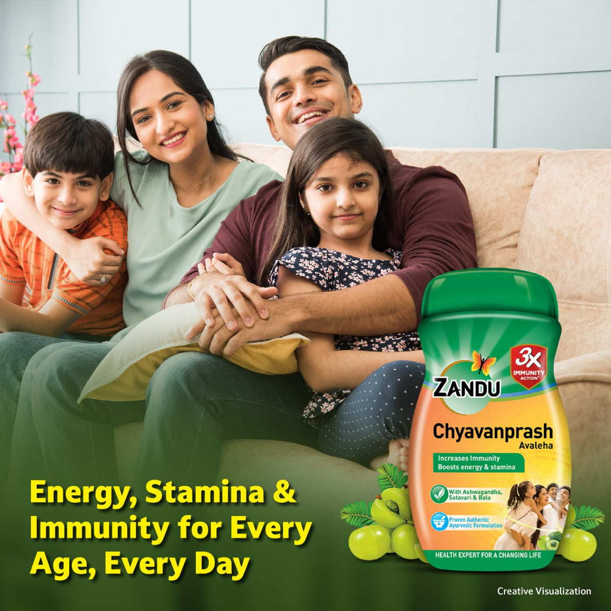 Zandu Chyawanprash Avaleha 910 g | Scientifically proven immunity booster | Boosts energy, stamina and memory | Powerful Ingredients to protect from common infections and illness | Great Taste