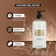 Bella Vita Luxury White Oud EDP Premium Long Lasting Fragrance Perfume 100ml & Shower Gel for Deep Cleansing, Hydrating, Softer Skin with Aloe Vera 500ml