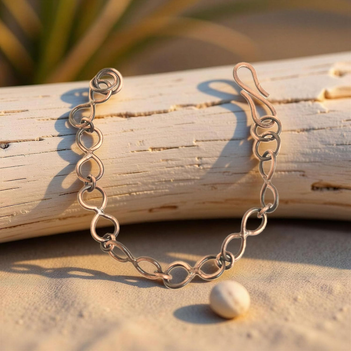 SHINDE EXPORTS Pure Copper Link Chain Bracelet Unisex S Hook 8.5 Inch