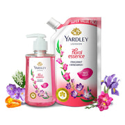 Yardley London Floral Essence 600ml or above Pack of 2 Fragrant Handwash| Infused with Natural Floral Actives| Iris & Violet| Germ Protection| For Soft & Fragrant Skin