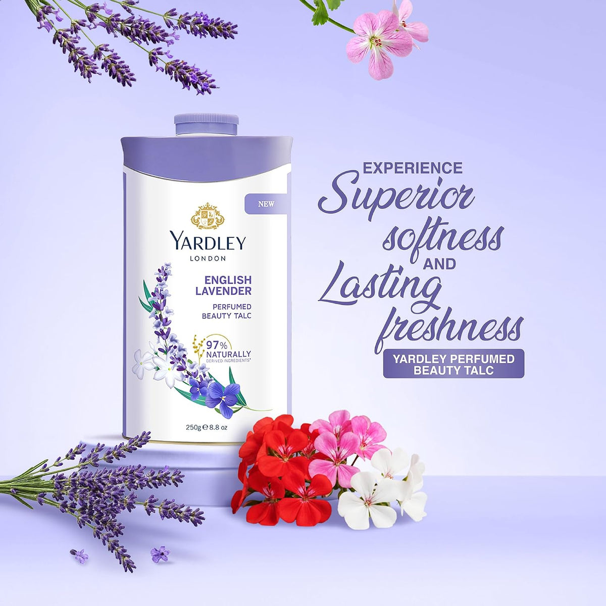 Yardley London English Lavender Perfumed Beauty Talc For Fragrant Glow|250g