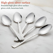 Parage 12 Pieces Stainless Steel Spoon Set for Home & Kitchen,15.5 cm Long, Tea, Coffee, Sugar & Spices, Small Spoons, Dining Tableware, Silver (Dilare)
