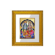 Diviniti Vishnu Lakshmi Gold Plated Wall Photo Frame, Table Décor| DG Frame 101 Size 1 and 24K Gold Plated Foil| Religious Photo Frame Idol For Pooja, Gifts Items (13.5 CM X 15.5 CM)