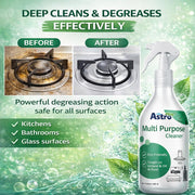 Astro Plus+ Multi Purpose Cleaner 250 ml | Powerful Degreasing Spray for Kitchen, Bathroom, Glass & Car | Tough on Grease, Oil & Dust | Eco Friendly All Surface Cleaner