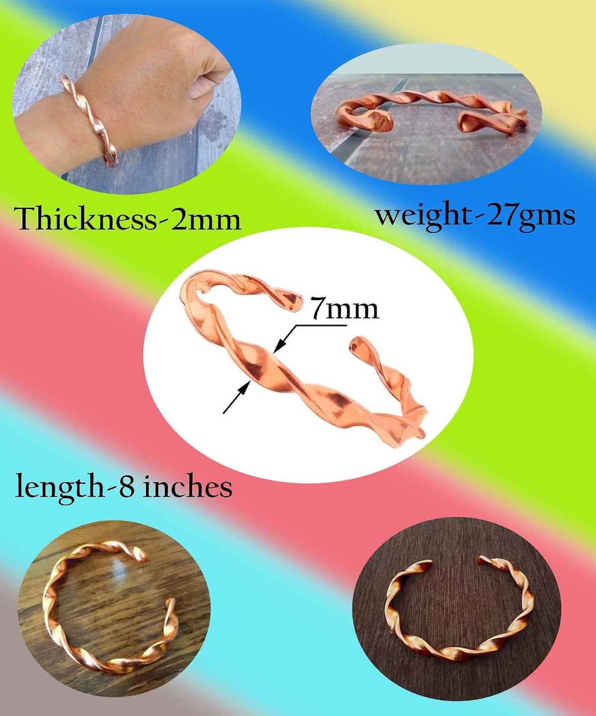 SHINDE EXPORTS pure copper kada bracelet for men women original