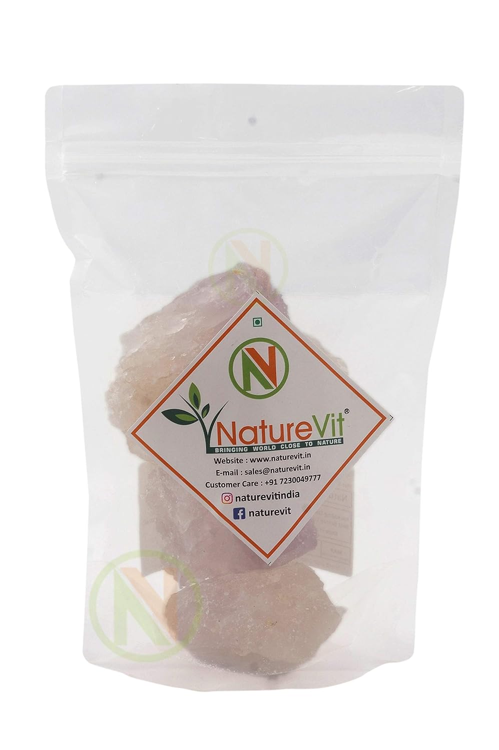 NatureVit Alum Stone 200 Gram | Natural Fitkari Crystal | for Aftershave, Skin Tightening, Water Purification & Deodorizing