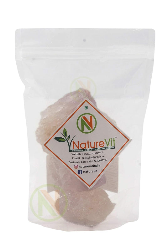 NatureVit Alum Stone 200 Gram | Natural Fitkari Crystal | for Aftershave, Skin Tightening, Water Purification & Deodorizing