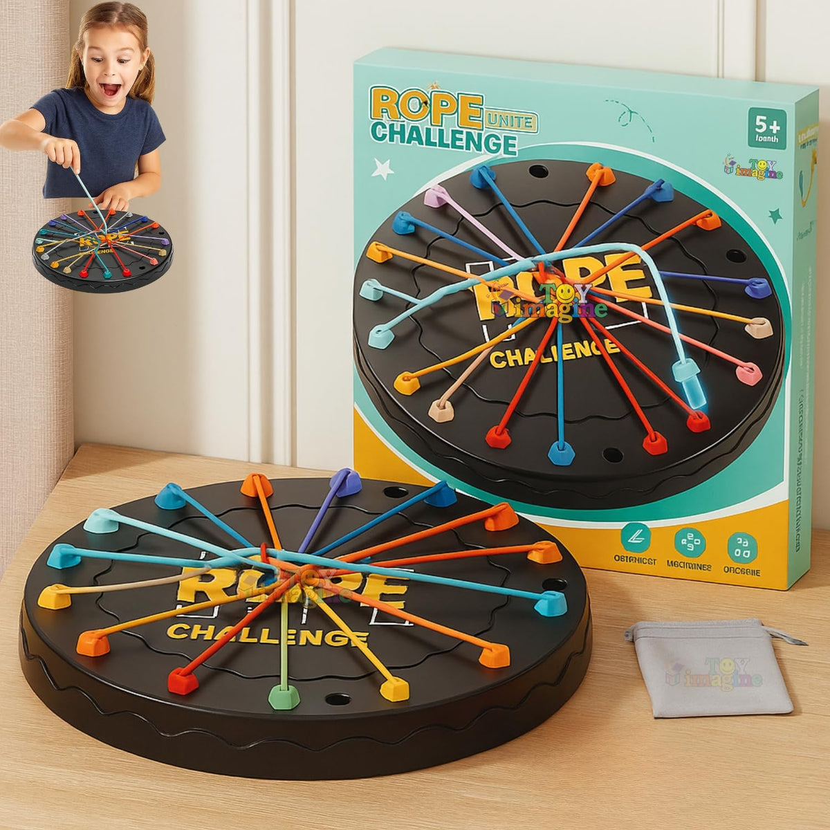 Toy Imagine Rope Logic Puzzle Game for Kids & Adults, Strategy Brain Teaser