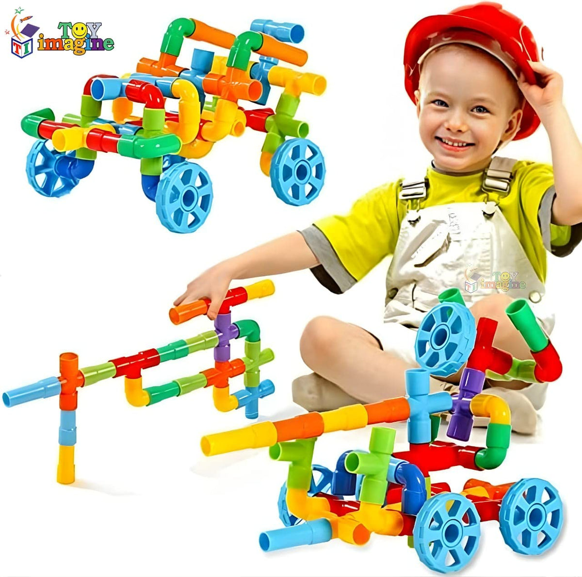Toy Imagine 50+ Creative Pipe Building Blocks Toy Set for Kids