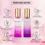 BELLAVITA Date & Senorita Woman Perfume Combo with Jasmine, Vanilla, Lotus & Musk | EDP Fragrance Scent, Pack of 2, 20 ml Each