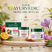 BIOTIQUE Fruit Whitening Face Pack 75g And Saffron Dew Cream for All Skin Types 175g (250 ml)