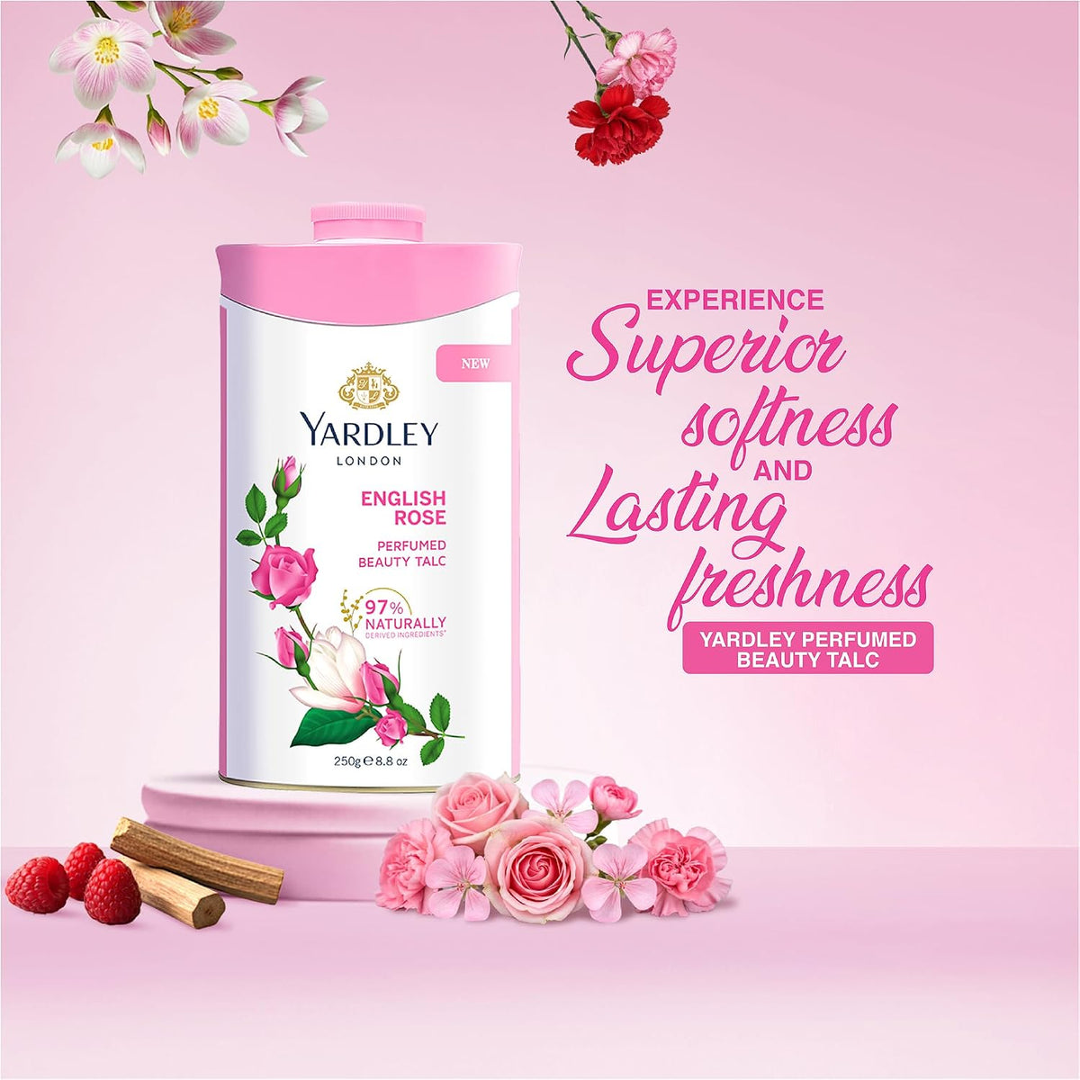 Yardley London English Rose Perfumed Beauty Talc | For Fragrant Glow|250g