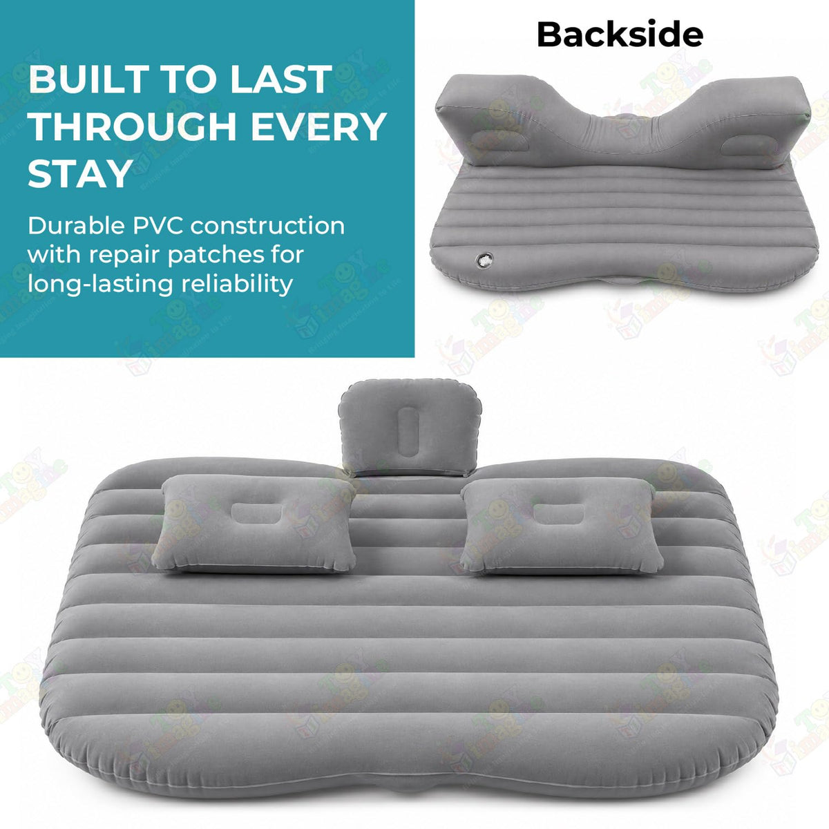 Toy Imagine Inflatable Car Bed with Air Pump & 2 Pillows