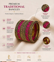 NMII Get your traditions Valentine Gift for Girls & Women Silk Thread Bangle Set With Zircon For Womne & Girls